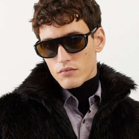 Final Price! Tom Ford Edward02 FT1002 01J Sunglasses Tom Ford Edward-02 Sunglasses FT1002 01J Shiny Black - eye  main image 4